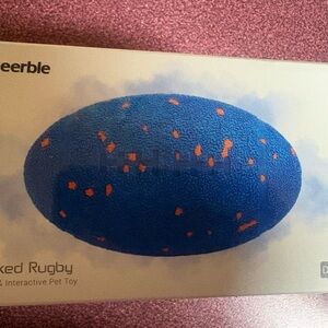 Blue & Orange Textured Rugby Dog Toy